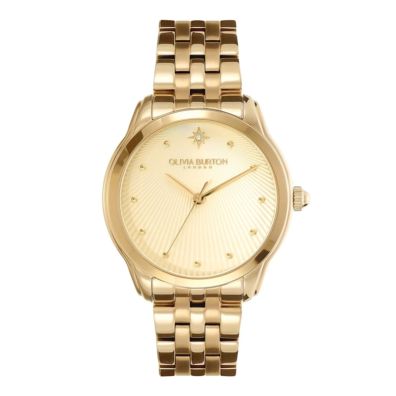 Olivia Burton Analogue Quartz Watch for Women Starlight Collection with Gold Colored Stainless Steel Bracelet - 24000048