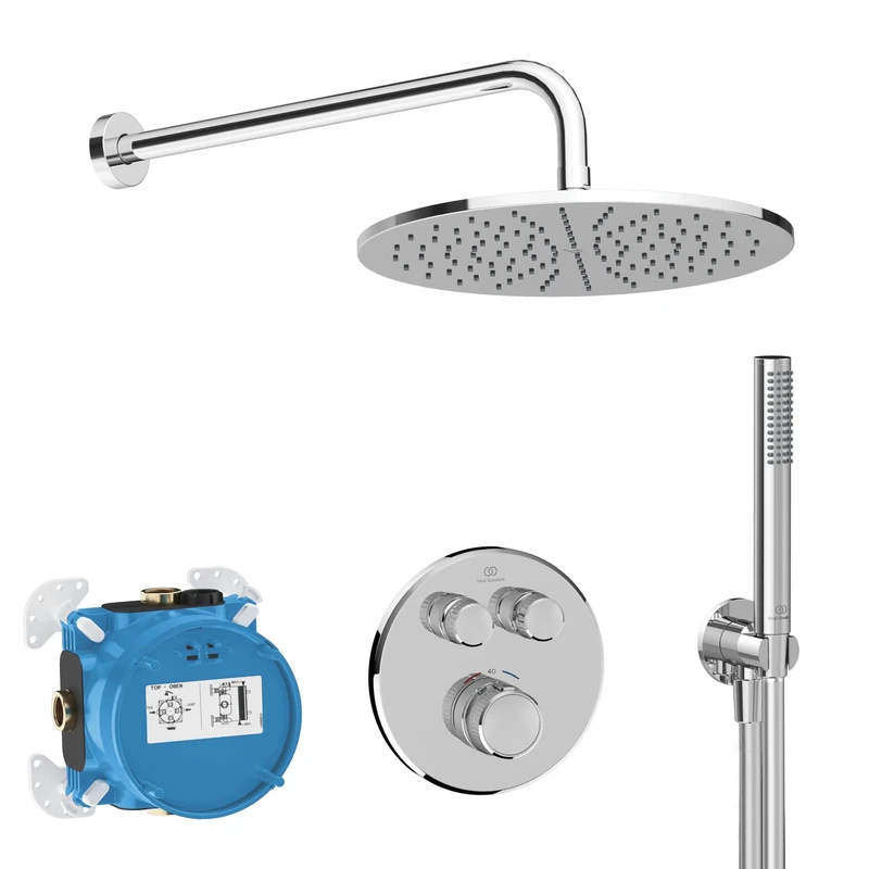 Ideal Standard - Ceratherm Navigo, Round Shower kit, 6 Pieces Shower Components, Chrome