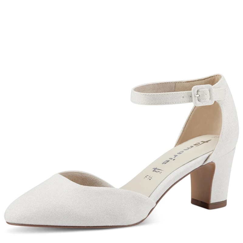 Tamaris Women's pumps with block heel white 5.5 UK