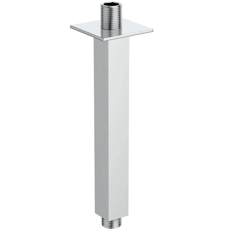 Shower Head Arm - Ideal Standard Idealrain Square 200mm Ceiling Fixed Shower Head Arm, Chrome, BD646AA - Image 1