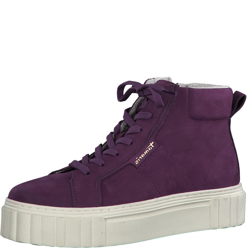 Tamaris Women's High-Top Trainers, Women's Low Shoes, Interchangeable Footbed, Old Rose Pat, 3.5 UK