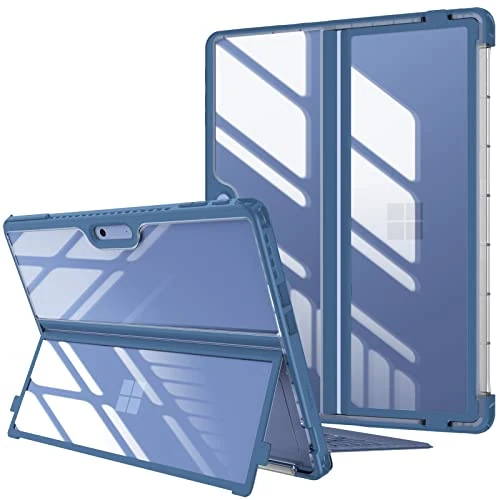 FINTIE Microsoft Surface Pro 11/10 (2024) / Pro 9 (2022) 13 Inch Case - Shockproof Folio Case Protective Cover with Hard Kickstand Case, Compatible with Keyboard Type Cover, Dark Blue