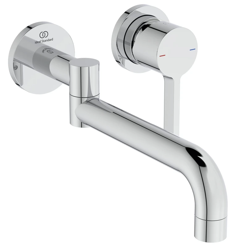 Ideal Standard – Gusto Wall-Mounted Kitchen tap, 246 mm spout Projection, with FirmaFlow Cartridge, 120° Swivel spout, Internal air Bubbler, Flush-Mounted Installation, Chrome