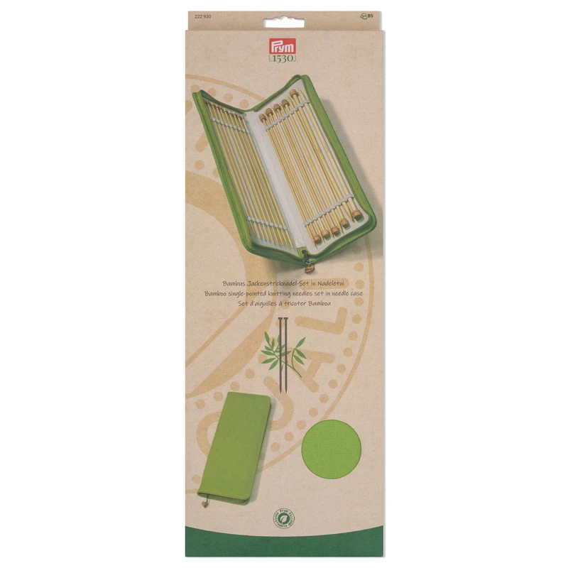 Prym 222930 Jacket Knitting Needle Bamboo Set Green 3.0-8/33