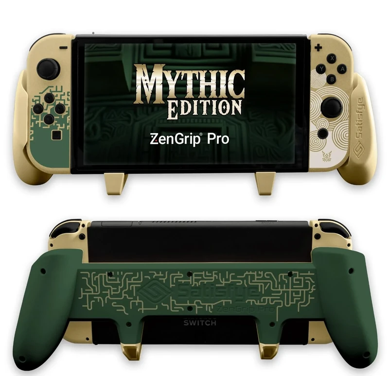 Satisfye - ZenGrip Pro Gen 3 OLED, Compatible With Nintendo Switch - Comfortable & Ergonomic Joy Con Control, #1 Gaming Accessories (Gold)