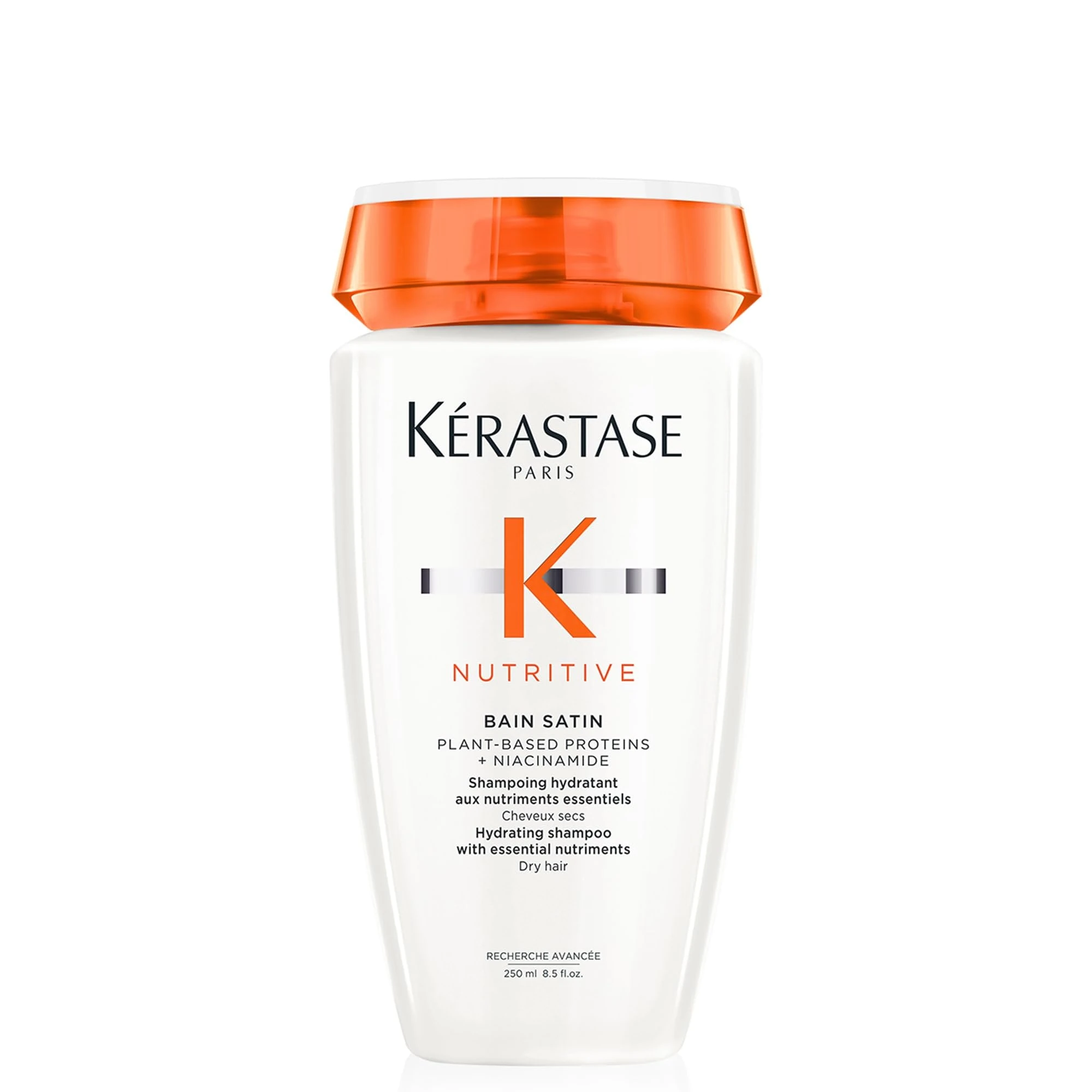 Kérastase Nutritive, Gentle Hydrating Shampoo for Dry Hair, Nourishing Protein Formula with Niacinamide, Moisturises, Softens and Restores Shine, Bain Satin, 250 ml