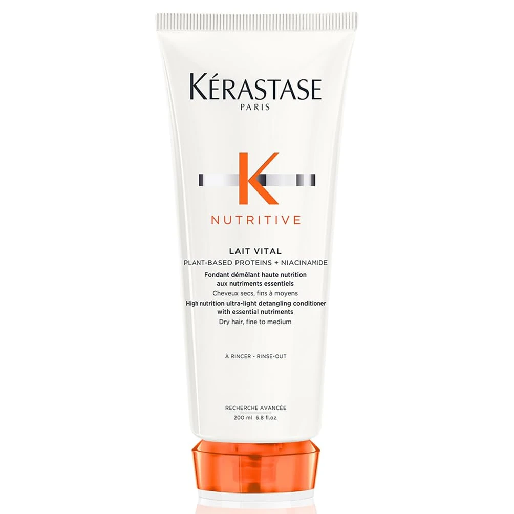 Kérastase Nutritive, High Nutrition Ultra-Light Conditioner for Fine to Medium Dry Hair with Niacinamide, Lait Vital, 200 ml