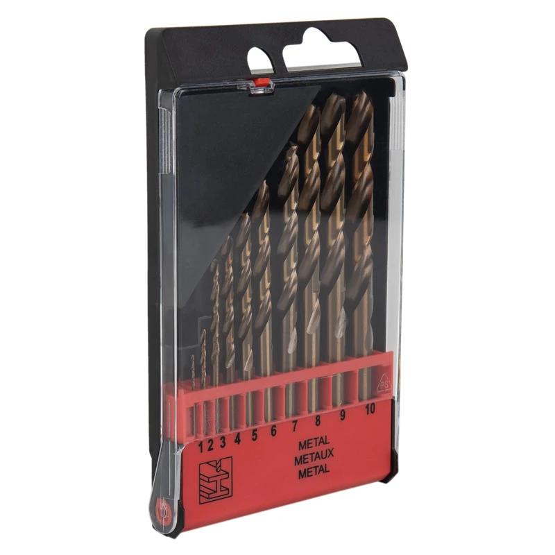 COFAN 9738127 Estuche Drill Bits Hss-co - Medidas: 1-10 mm (10 Pcs.) for DIYers & Professionals, Made for Drilling and Material Removal, 10 mm