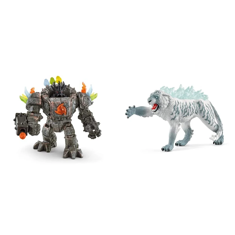 SCHLEICH Master Robot & Mini Creature Playset for Kids 7-12 & Ice Tiger Eldrador Creatures Toy Figurine - Image 1