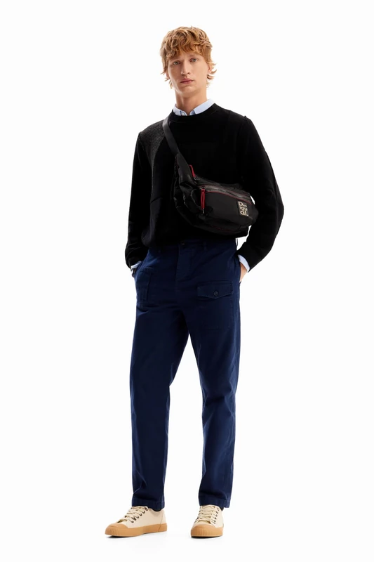 Desigual Men's Pant_Flipper Trousers, Blue, 32