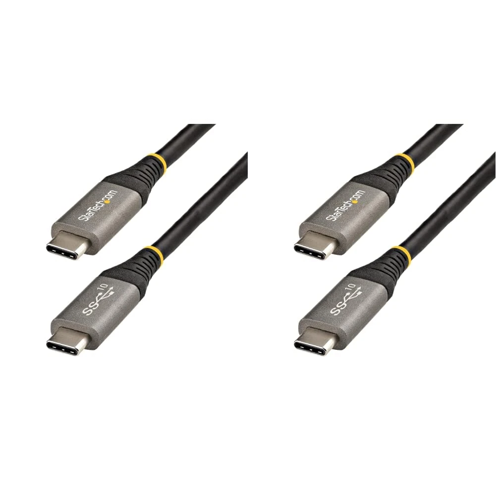 StarTech.com 3ft USB C Cable 10Gbps - USB-IF Certified USB-C Cable - USB 3.1/3.2 Gen 2 Type-C Cable & 20" USB C Cable 10Gbps - USB 3.1/3.2 Gen 2 Type-C Cable
