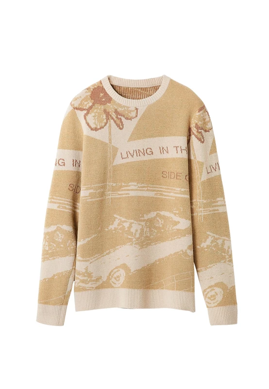 Desigual Men's JERS_John Sweater, Brown, L