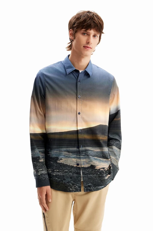 Desigual CAM_Peter, 2053 GRIS AZULADO, M, Black, M