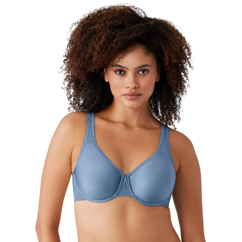 Wacoal Women's Basic Beauty Unlined Full Figure Underwire Bra, Coronet Blue, 44C