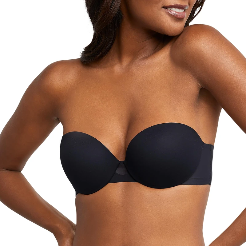 Maidenform Women's Dreamwire Multi Underwire Strapless 6-Way Convertible Bra, Opaque, Black, 34B