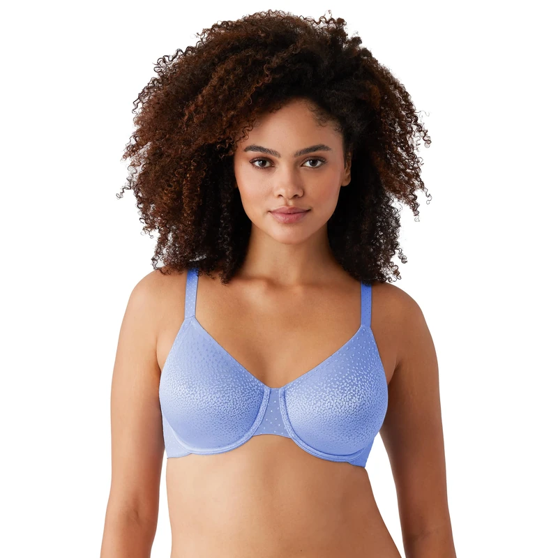 Wacoal Women's Back Appeal Underwire Bra Full Coverage, Opaque, Blue Hydrangea, 42E