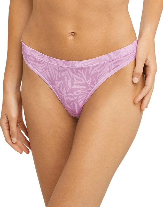 Maidenform Womens Barely There Thong, Paper Orchid Fern Print, 7