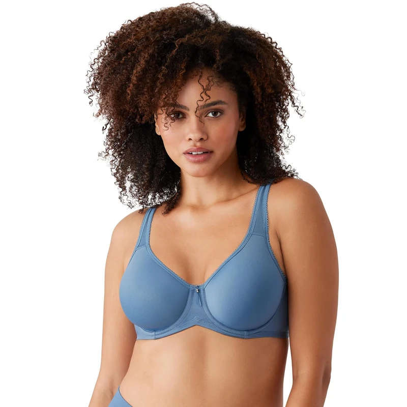 Wacoal Women's Basic Beauty Contour T-Shirt Bra, Opaque, Coronet Blue, 38DD