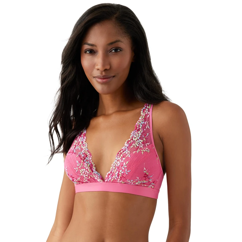 Wacoal Women's Embrace Lace Wire Free Convertible Bra, Opaque, Hot Pink/Multi, 40