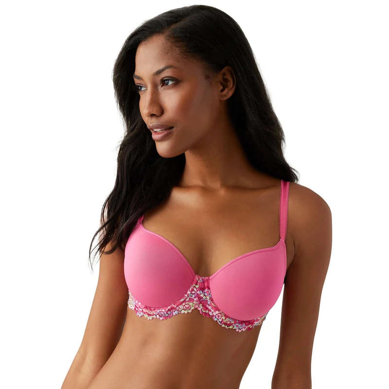 Wacoal Women's Embrace Lace Contour Bra, Hot Pink/Multi, 32C