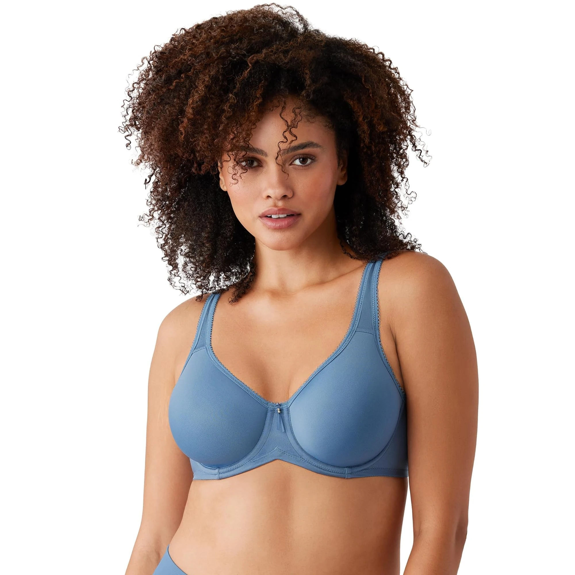 Wacoal Women's Basic Beauty Contour T-Shirt Bra, Opaque, Coronet Blue, 32D
