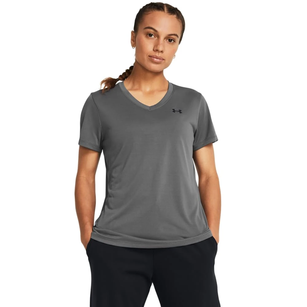 Under Armour Womens Tech Ssv- Solid T-Shirt, Castlerock, S