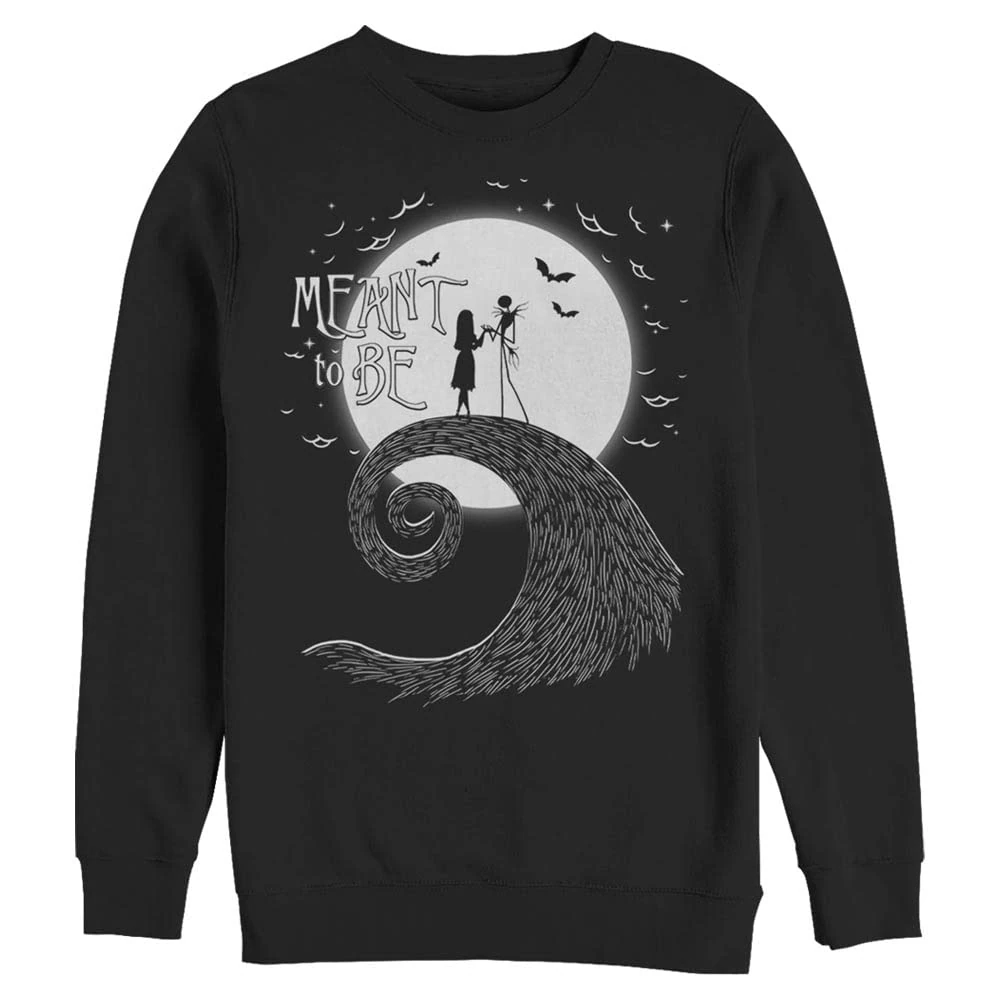 Disney Tall Size The Nightmare Before Christmas Meant to Be Mens Pullover Crew Fleece, Black, 4XL Big
