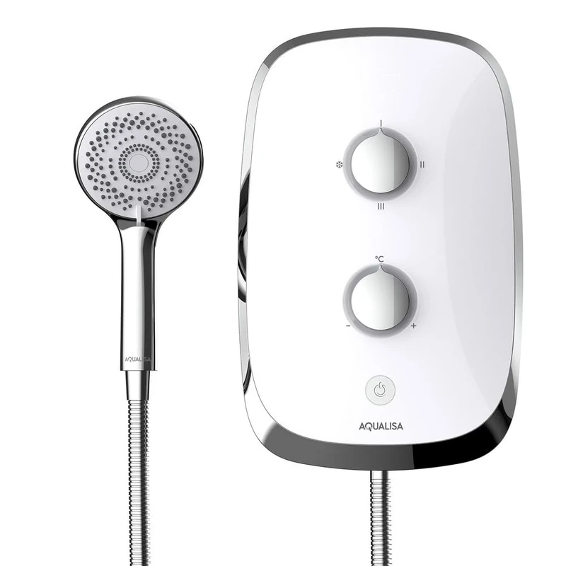 Aqualisa e-Motion Arctic White Electric Shower Digital Display 3 Spray Patterns 8.5KW
