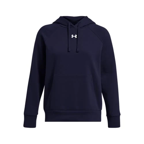 Under Armour Women's UA Rival Fleece Hoodie, Ultra-Soft Fleece Hoodie with Brushed Interior, Gym Hoodie with Kangaroo Pocket, Hooded Sweatshirt for Loungewear and Winter Warm Ups Midnight Navy