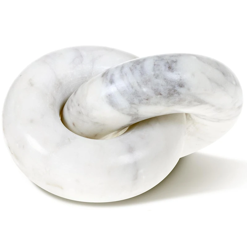 Sculptural Marble Knot That Instantly Elevates Your Shelf Styling - 6" Accent Piece for Coffee Tables, Bookshelves & Entryway Decor