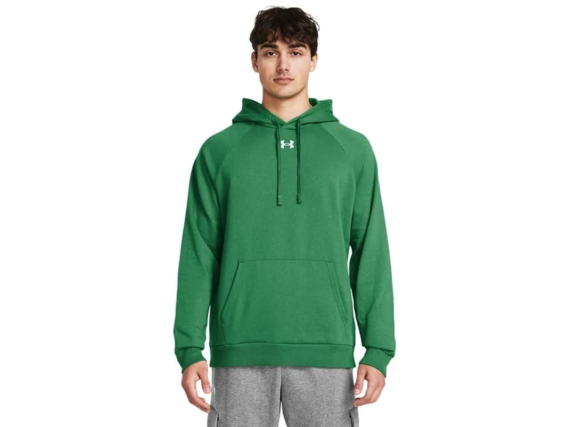 Under Armour Men's Rival Fleece Hoodie Sweatshirt, (305) Team Kelly Green/White, 3XL