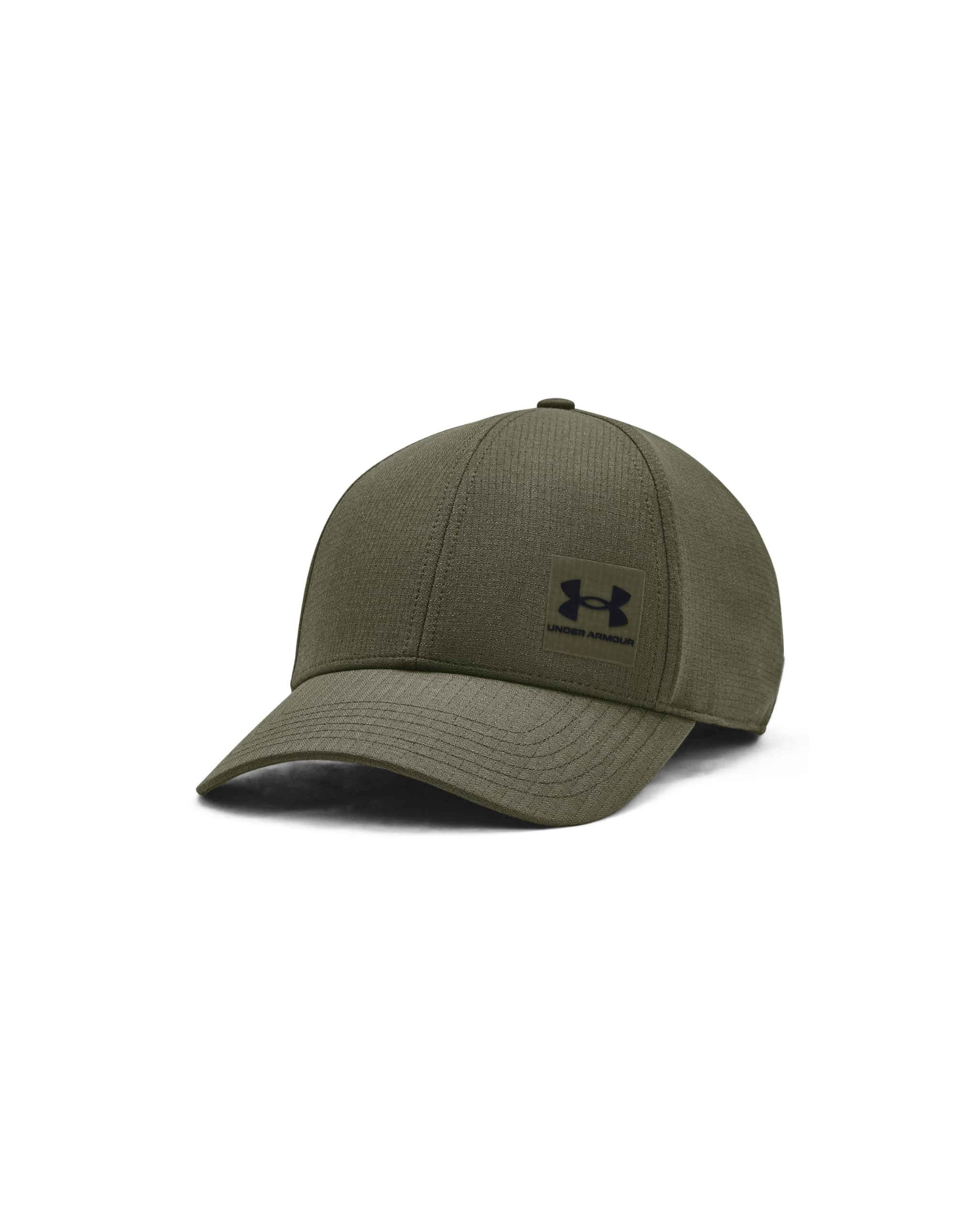 Under Armour Men's Iso-Chill ArmourVent Stretch, Breathable, Light and Durable Men's Cap, Running Hat with Pre-Curved Visor and Cooling Vents,Marine OD Green / / Black,S/M