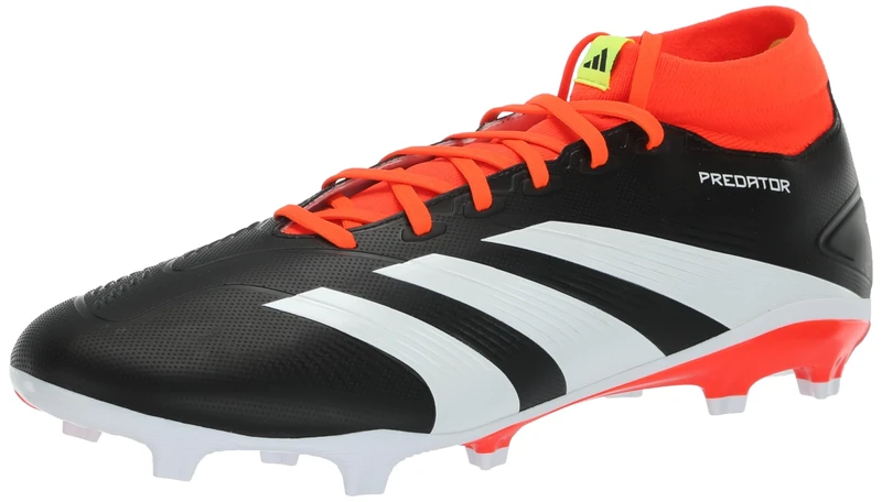 Adidas Unisex 24 League Firm Ground, Black/White/Solar Red, 10 Women/9 Men