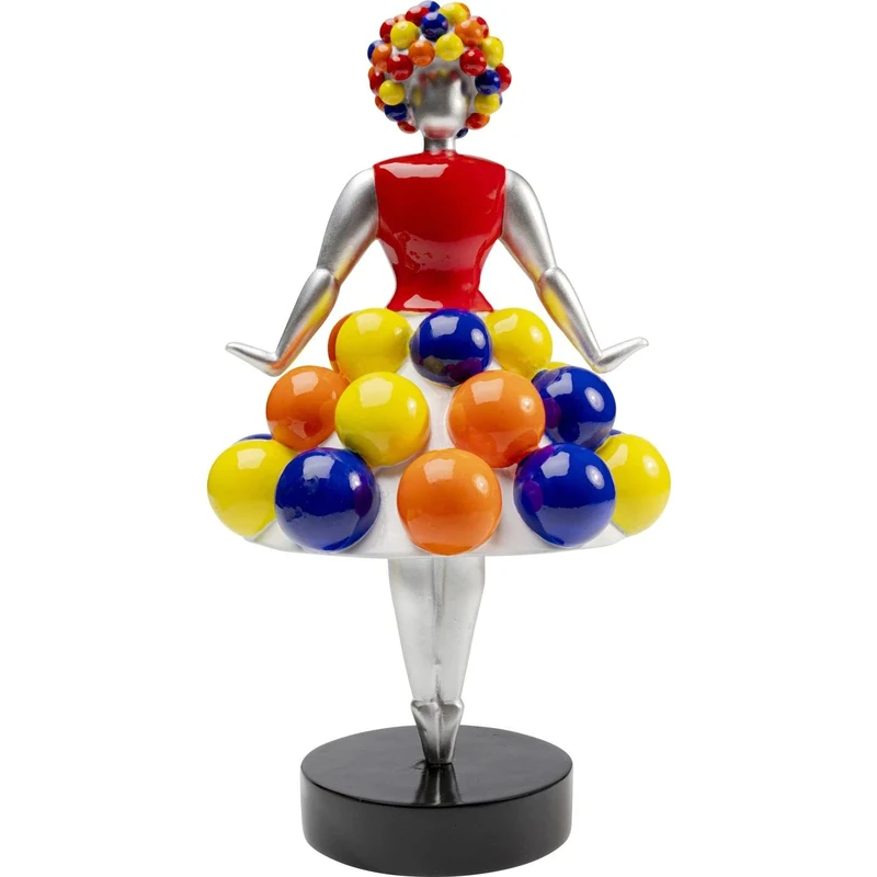 Kare Design Deco Figurine Primaballerina Pom Color, Multicolored, Steel, Modern, Handmade, Handpainted, Gift Idea, Decorative Home Accessories, Room Decor for Living Room, 35x19x19 cm (H/W/D)