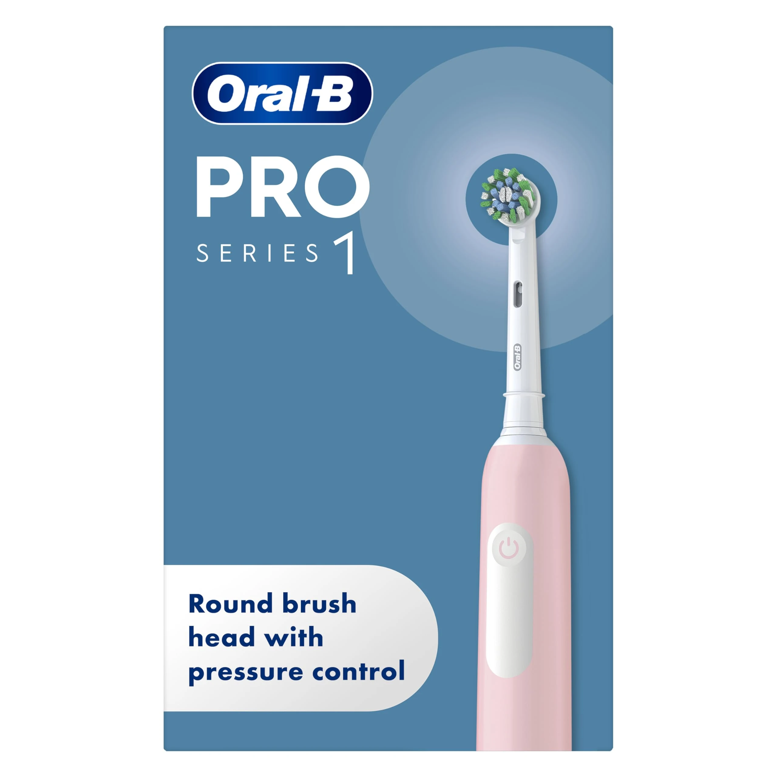 Oral-B Pro 1 Electric Toothbrush For Adults, With 3D Cleaning, 1 Toothbrush Head, Gum Pressure Control, 2 Pin UK Plug, Pink, Travel Electric Toothbrush, Rechargeable Toothbrush For Adults