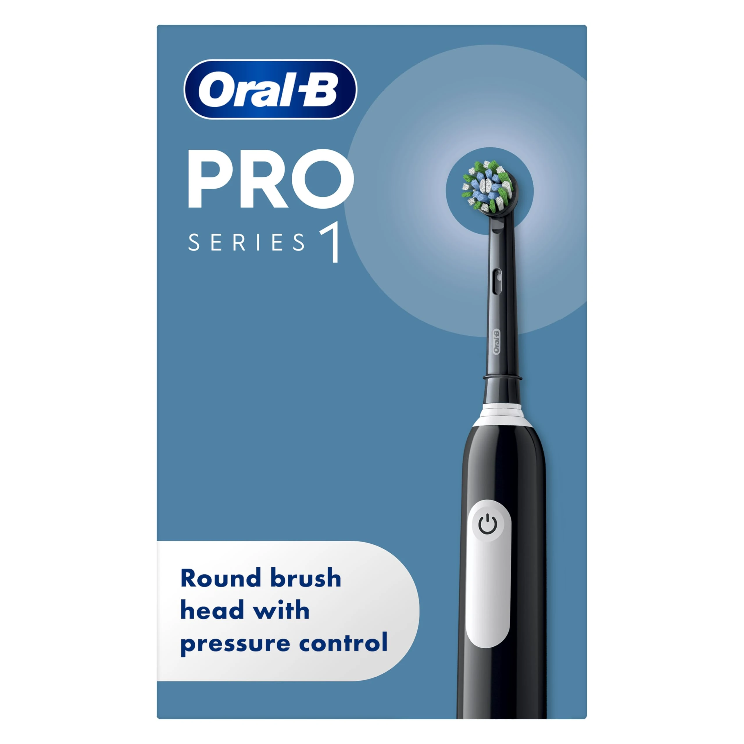 Oral-B Pro 1 Electric Toothbrush For Adults, Oral B Electric Toothbrushes Adults, With 3D Cleaning, 1 Toothbrush Head, Gum Pressure Control, 2 Pin UK Plug, Black