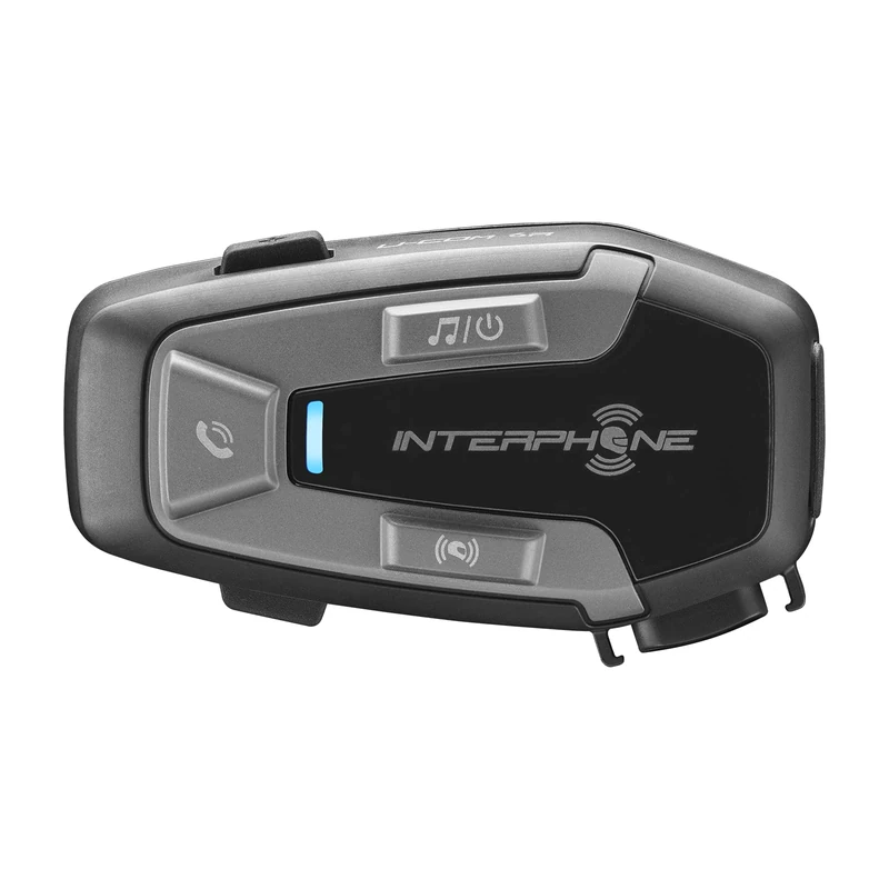 INTERPHONE U-COM 6R | Single | Bluetooth Removable Motorcycle Intercom and Integrated Battery 15H autonomy, Bike to Bike 1 km, TFT and GPS compatible, waterproof, speaker 32mm, for all helmets