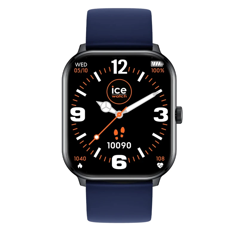 ICE-WATCH - ICE smart Black navy - Men's (Unisex) connected watch with silicon strap - 021410 (1,85")