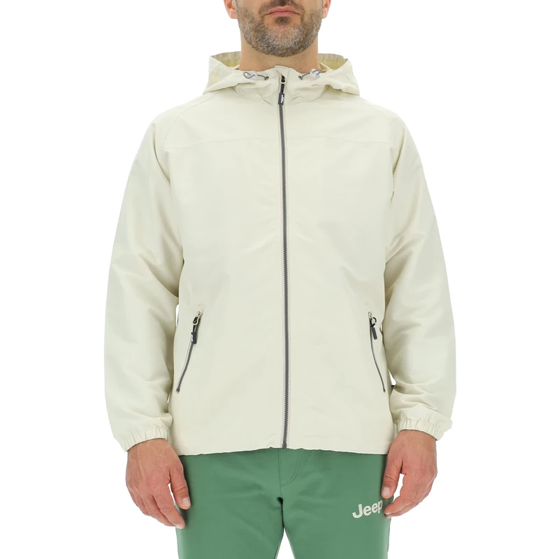 JEEP O102712-M504 J MAN LIGHT HOODED WIND JACKET Outline Back Print J23S Almond/Rifle Green XL
