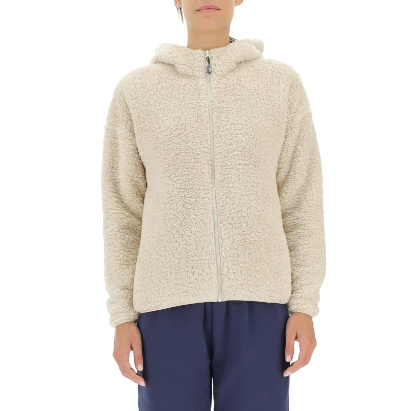 JEEP O102605-W497 J WOMAN HOODED POLAR SHERPA JACKET With Pockets J22W Birch White L