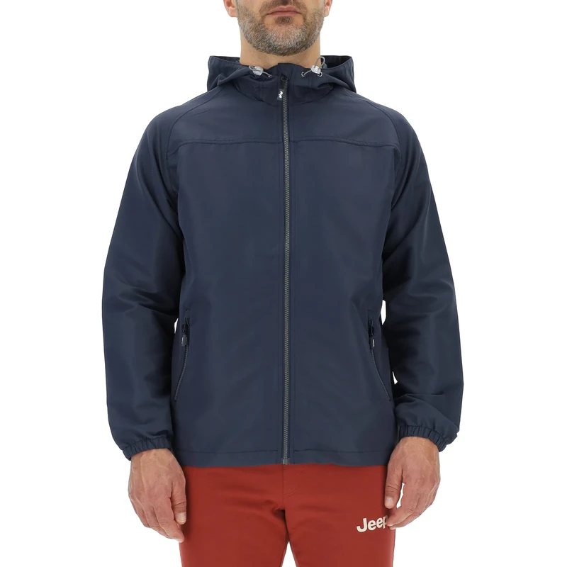 JEEP O102712-Q020 J MAN LIGHT HOODED WIND JACKET Outline Back Print J23S Night Blue/Almond L