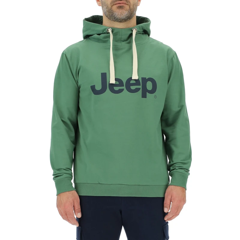 JEEP O102716-E949 J MAN HOODED SWEATSHIRT Large Print J23S Vineyard Green/Night L