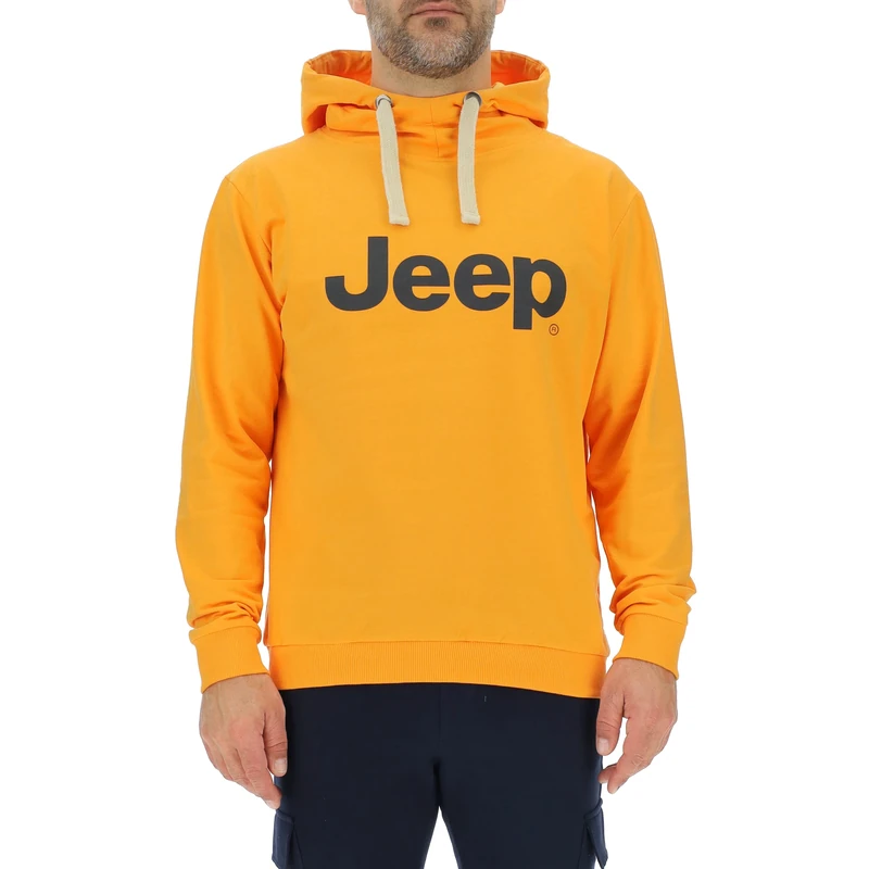 JEEP O102716-Y266 J MAN HOODED SWEATSHIRT Large Print J23S Nacho Yellow/Night B S