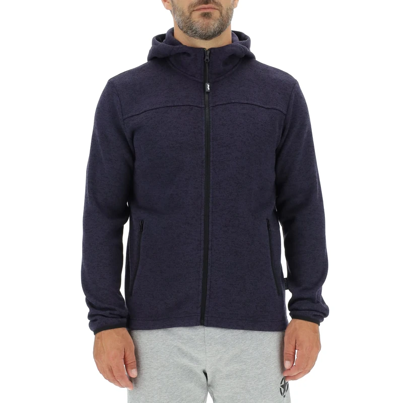 JEEP O102558-A099 J MAN HOODED TRICOT FLEECE JACKET W/Zipped Pockets J22W Blue Melange S