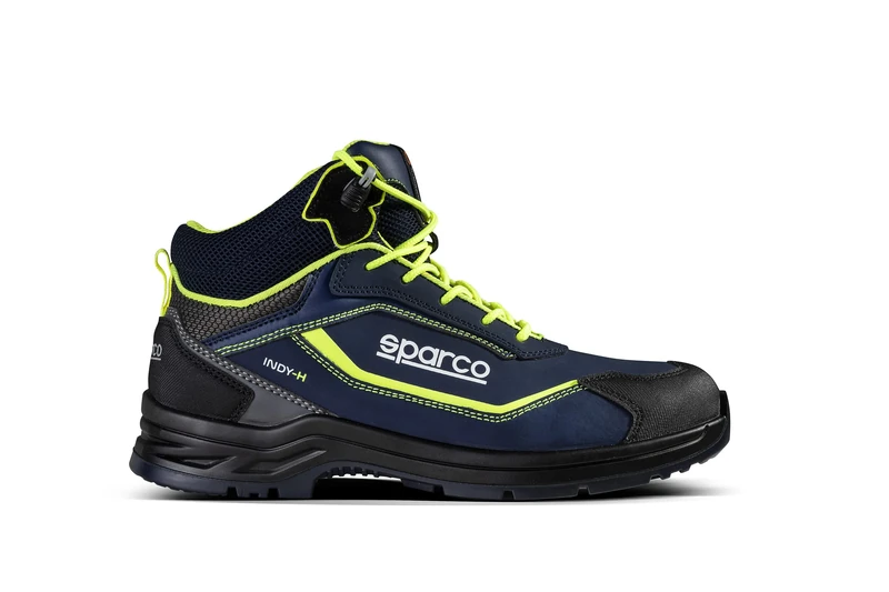 sparco Indy Unisex Adult Safety Boots, Navy Blue Fluo Yellow, 7 UK