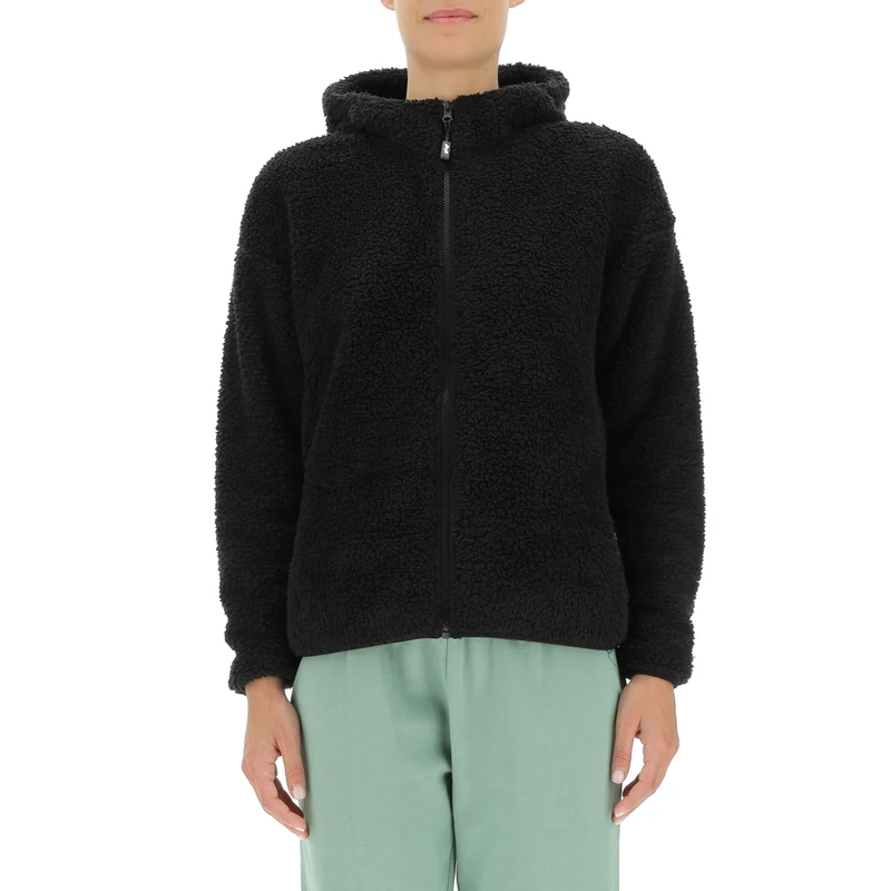 JEEP O102605-B000 J WOMAN HOODED POLAR SHERPA JACKET With Pockets J22W Black XL