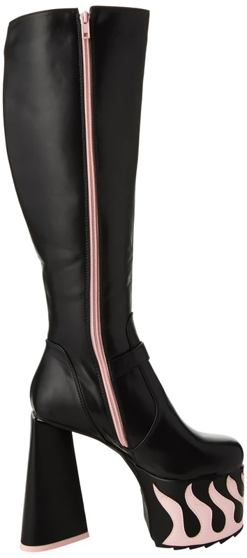 LAMODA - Women's Friction Burn Knee High Platform Boots in UK8