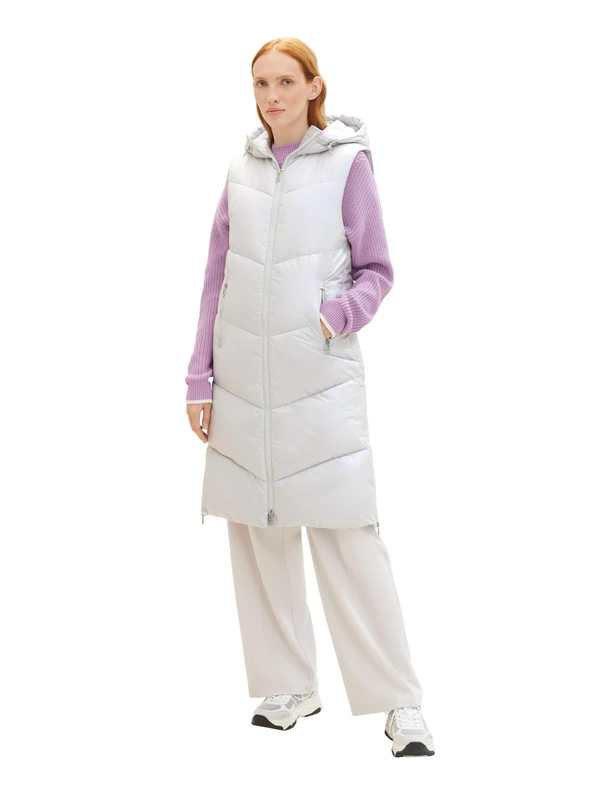 TOM TAILOR Denim Women's Vest, 11074 - Silver Grey, XXL