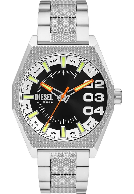 Diesel Watch for Men Scraper Quartz/3 Hand movement 43mm case size with a Stainless Steel strap DZ2172