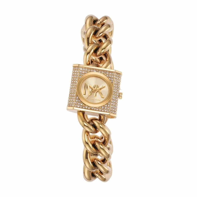 Michael Kors MK4711 Chain Lock Watch - Gold Stainless Steel Case
